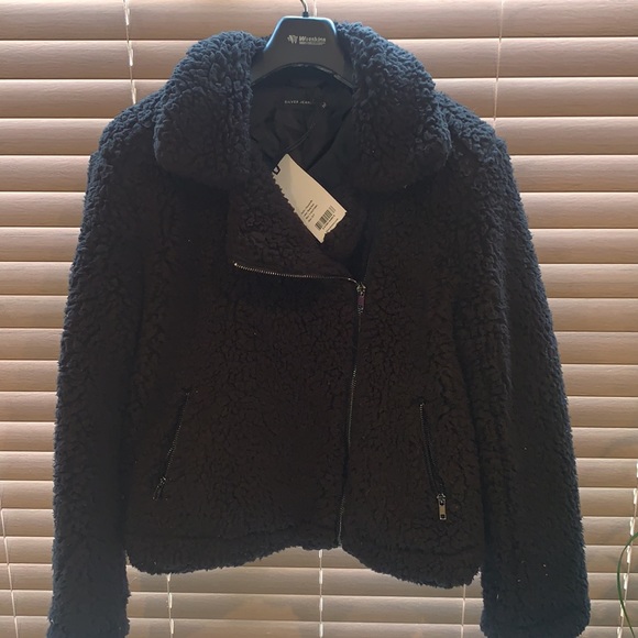 Silver Jeans | Black Teddy Biker Jacket - Picture 3 of 4